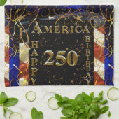 アメリカ生誕250周年おめでとう! キッチンタオル (折り畳み)