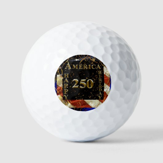 アメリカ生誕250周年おめでとう！ ゴルフボール (正面)