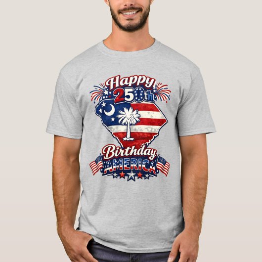 アメリカ生誕250周年おめでとう サウスカロライナ州 Tシャツ (正面)