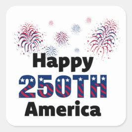 アメリカ生誕250周年おめでとう 花火 7月4日 スクエアシール