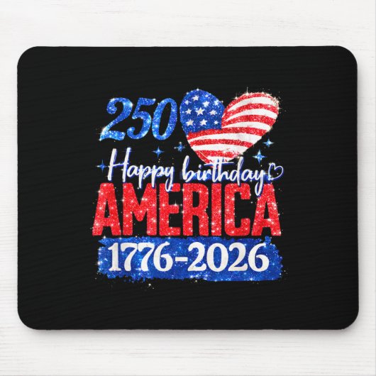アメリカ生誕250周年おめでとう 1776-2026 マウスパッド (正面)