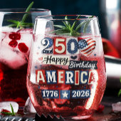 アメリカ生誕250周年おめでとう | 2026年7月4日 ステムなしワイングラス