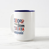 アメリカ生誕250周年おめでとう | 2026年7月4日 ツートーンマグカップ (正面左)