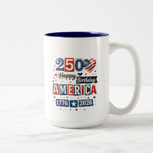 アメリカ生誕250周年おめでとう   2026年7月4日 ツートーンマグカップ