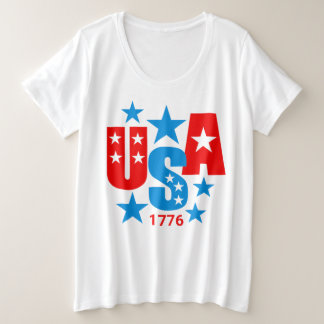 アメリカ生誕250周年おめでとう 7月4日 プラスサイズTシャツ
