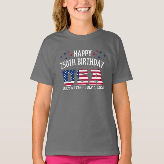 アメリカ生誕250周年おめでとう Tシャツ (正面)