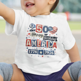 アメリカ生誕250周年おめでとうTシャツ | 2026年7月4日 トドラーTシャツ