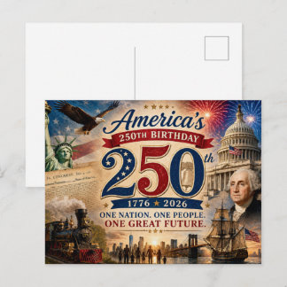 アメリカ生誕250周年お祝いパトリオティック ポストカード
