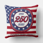 アメリカ生誕250周年とアメリカ国旗 クッション (裏面)
