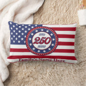 アメリカ生誕250周年とアメリカ国旗 ランバークッション (ブランケット)