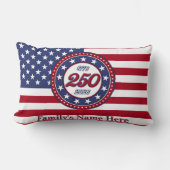 アメリカ生誕250周年とアメリカ国旗 ランバークッション (正面)