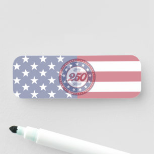 アメリカ生誕250周年とアメリカ国旗 名札