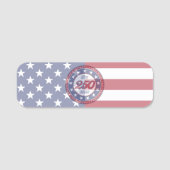 アメリカ生誕250周年とアメリカ国旗 名札 (正面)