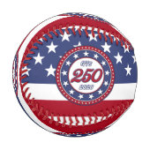 アメリカ生誕250周年とアメリカ国旗 野球ボール (正面左)