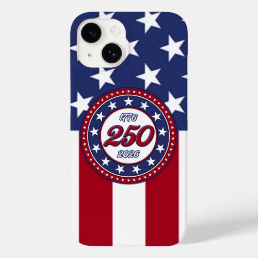アメリカ生誕250周年とアメリカ国旗 Case-Mate iPhoneケース (裏面)
