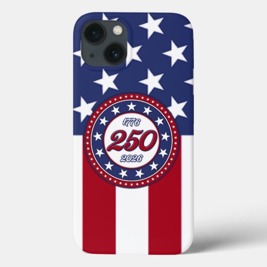アメリカ生誕250周年とアメリカ国旗 Case-Mate iPhoneケース (裏面)