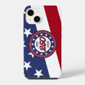 アメリカ生誕250周年とアメリカ国旗 iPhoneケース (裏面)
