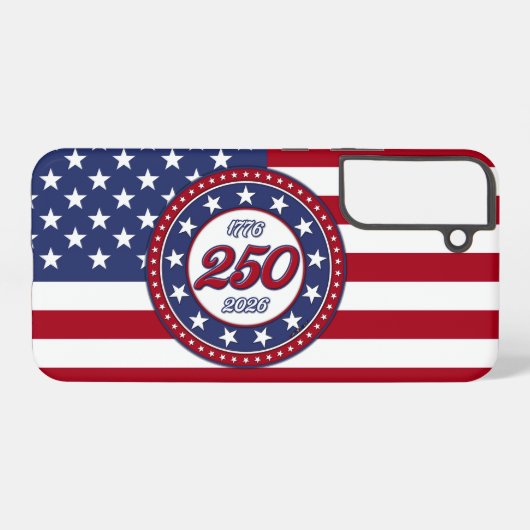 アメリカ生誕250周年とアメリカ国旗 SAMSUNG GALAXYケース (裏面横)