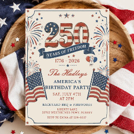 アメリカ生誕250周年パーティー招待状 招待状
