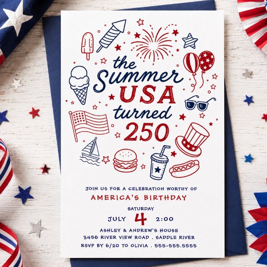 アメリカ生誕250周年パーティー 招待状
