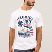 アメリカ生誕250周年フロリダ風トロピカルデザイン Tシャツ (正面)