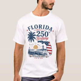 アメリカ生誕250周年フロリダ風トロピカルデザイン Tシャツ