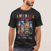 アメリカ生誕250周年記念の誕生日カスタムTシャツ Tシャツ (正面)
