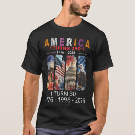 アメリカ生誕250周年記念の誕生日カスタムTシャツ Tシャツ