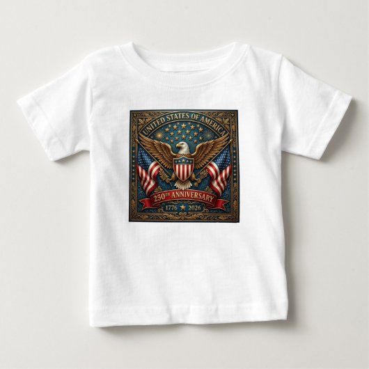 アメリカ生誕250周年記念バージョン2 ベビーTシャツ (正面)