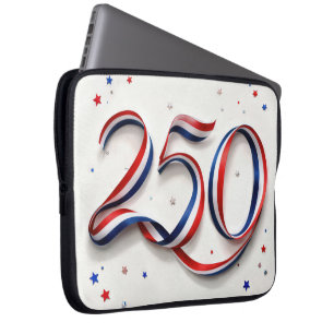 アメリカ生誕250周年記念パトリオティックリボンと星 ラップトップスリーブ