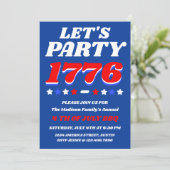 アメリカ生誕250周年記念パーティー招待状 Let's Party Like It's 1776 招待状 (スタンド正面)