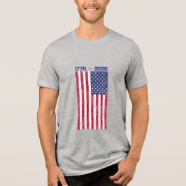アメリカ生誕250周年記念フラッグデザイン メンズTシャツ #5 トライブレンドTシャツ