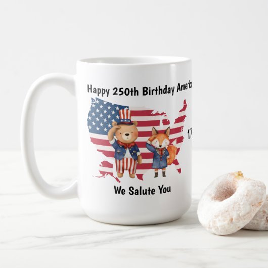 アメリカ生誕250周年記念マグ コーヒーマグカップ (ドーナツ)