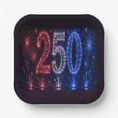 アメリカ生誕250周年記念愛国 ペーパープレート (正面)