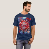 アメリカ生誕250周年記念 グラフィック花火の爆発 Tシャツ (正面フル)