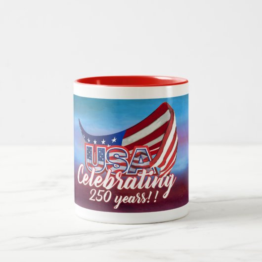 アメリカ生誕250周年記念 スター&ストライプスマグ ツートーンマグカップ (中央)