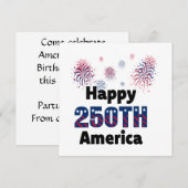 アメリカ生誕250周年記念 パトリオティック 7月4日 招待状 (正面/裏面)