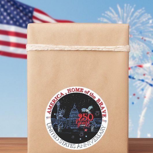 アメリカ生誕250周年記念 ラウンドシール