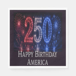 アメリカ生誕250周年記念 愛国心あふれるバースデー スタンダードランチョンナプキン