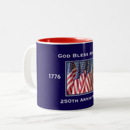 アメリカ生誕250周年記念 愛国心溢れる「神はアメリカを祝福し給う」 ツートーンマグカップ