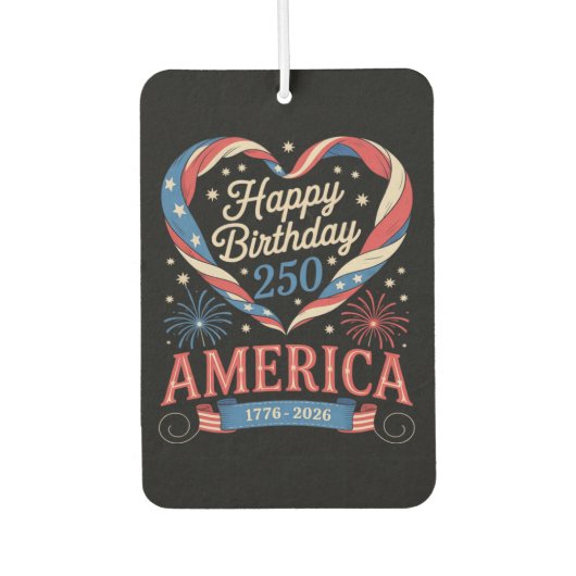 アメリカ生誕250周年記念 1776-2026 7月 カーエアーフレッシュナー (正面)