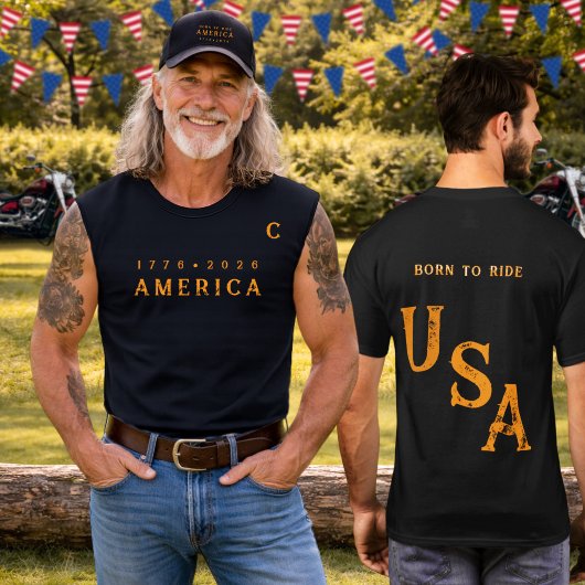 アメリカ生誕250周年記念 Born To Ride チーム グループ Tシャツ