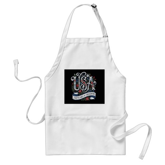 アメリカ生誕250周年記念Tシャツ 女性 愛国 7月4日 スタンダードエプロン (正面)