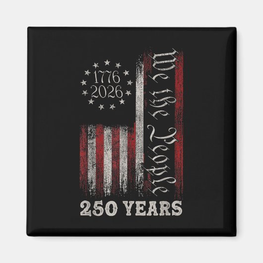 アメリカ生誕250周年 アメリカ国旗 250年 わたしたちの国民 マグネット (正面)