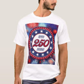 アメリカ生誕250周年 グラフィック花火バーストR Tシャツ (正面)