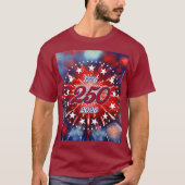 アメリカ生誕250周年 グラフィック花火 Tシャツ (正面)