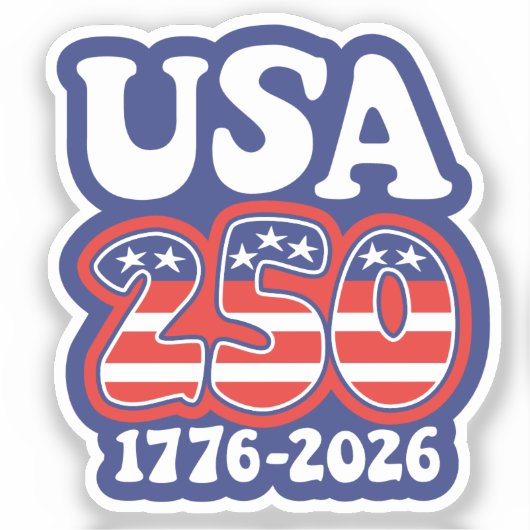 アメリカ生誕250周年 - グルービーUSA 250 シール (正面)