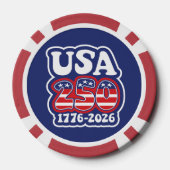 アメリカ生誕250周年 - グルービーUSA 250 ポーカーチップ (裏面)