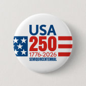 アメリカ生誕250周年 - スターズ アンド ストライプス 缶バッジ (正面)