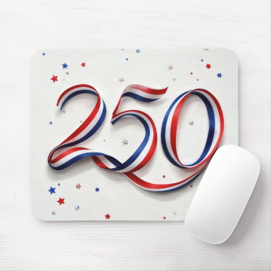 アメリカ生誕250周年 リボンと星 マウスパッド (マウス)